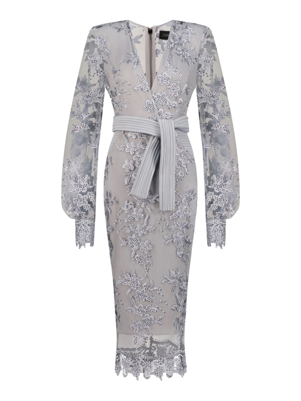 Zhivago The Black Parade Dress in Floral Lace Dove Gray US Size 6